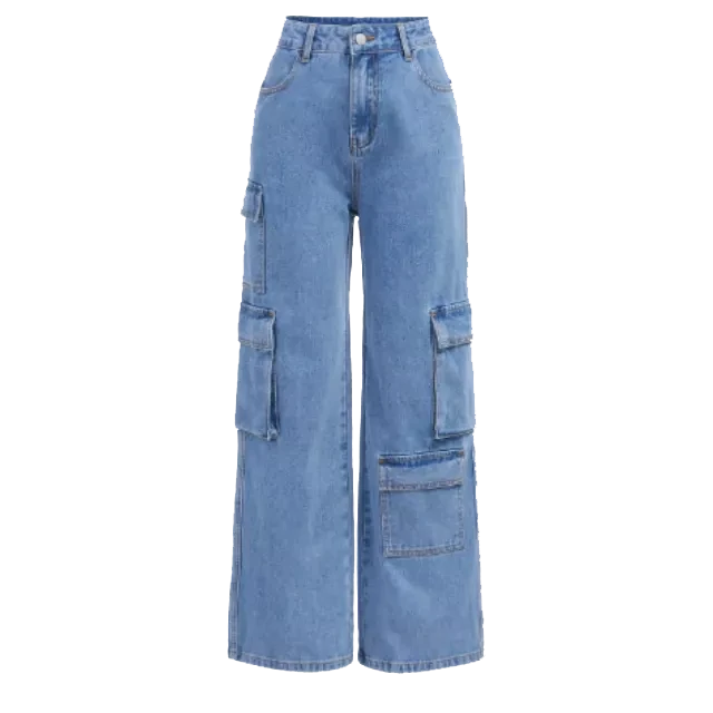 Plus size women's jeans wholesale high waisted straight leg flared jeans trousers women