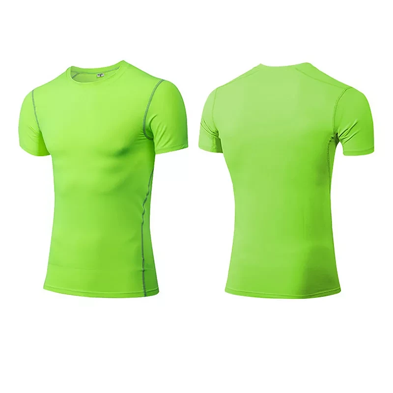 Men Gym Training Clothing T-Shirt Soft Sweat Fast Dry Short Sleeve Compression top OEM and ODM Custo