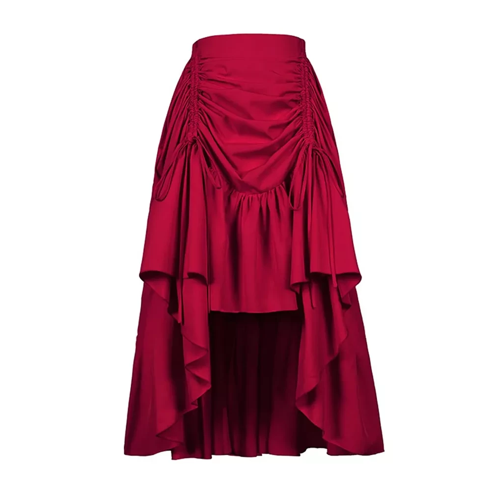 Women's Long Dress Gothic Steampunk Victorian Renaissance High Low Skirt