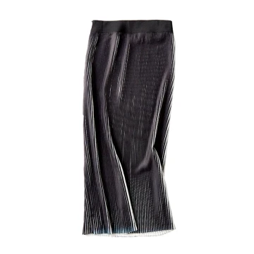 Rib Velvet Fabric Soft and pleated long Midi organ skirts for women long leather skirts Organ pleate
